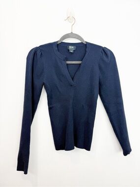 Maeve By Anthropologie Blue Long Sleeve Knit Top Size XS